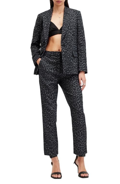 Shop Allsaints Aurora Animal Print Blazer In Leopard Grey/black