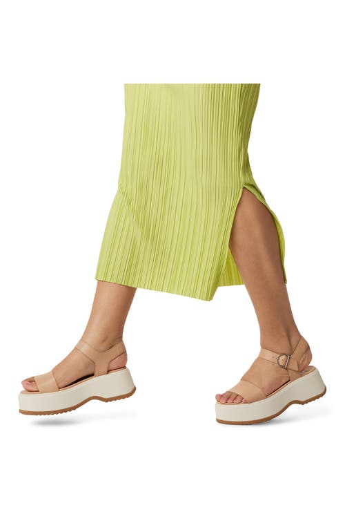 Sorel Dayspring Leather Ankle-strap Comfort Sandals In Honest Beige/chalk