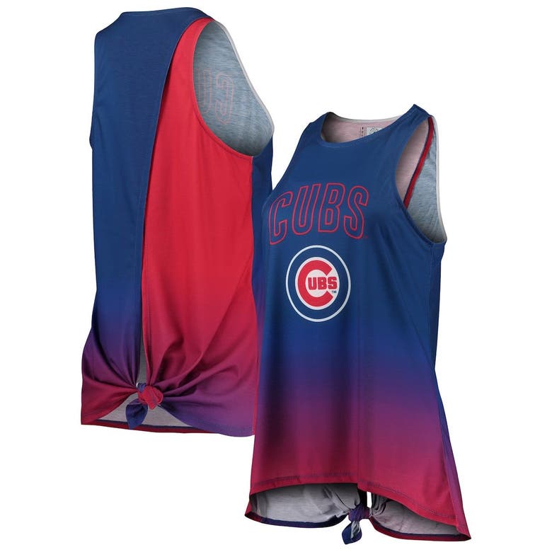 Foco Royal Chicago Cubs Gradient Tie-back Racerback Tank Top