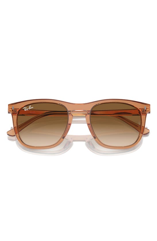 Shop Ray Ban Ray-ban 53mm Gradient Square Sunglasses In Blush Transparent