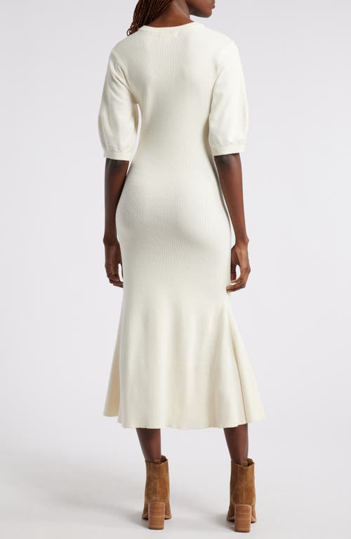 Shop Treasure & Bond Pima Cotton Blend Sweater Dress In Ivory Dove