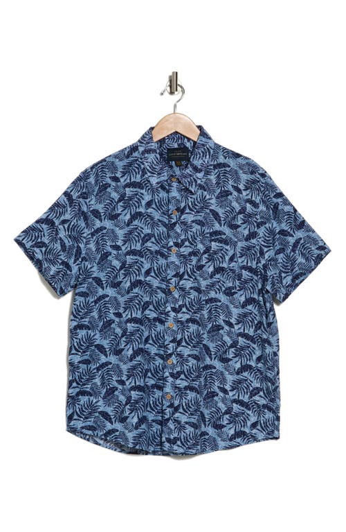 Lucky Brand Print Short Sleeve Button-up Linen Blend Shirt In Floral Print