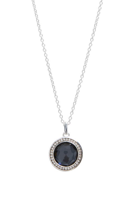 Ippolita Stella Lollipop Pendant Necklace In Hematite Doublet With Diamonds In Sterling Silver, 16 In Silver/hematite