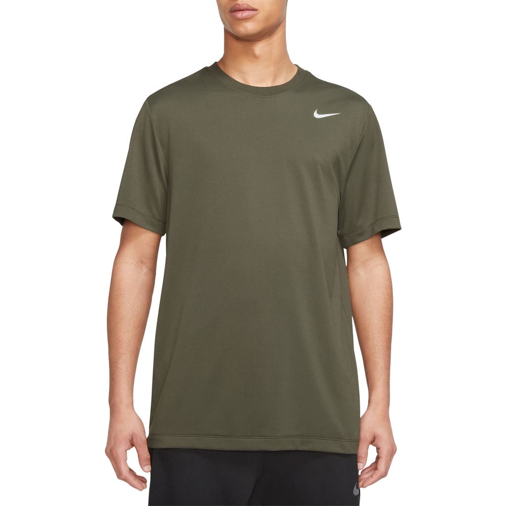 Shop Nike Dri-fit Legend T-shirt In Medium Olive/white