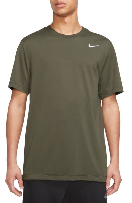 Shop Nike Dri-fit Legend T-shirt In Medium Olive/ White
