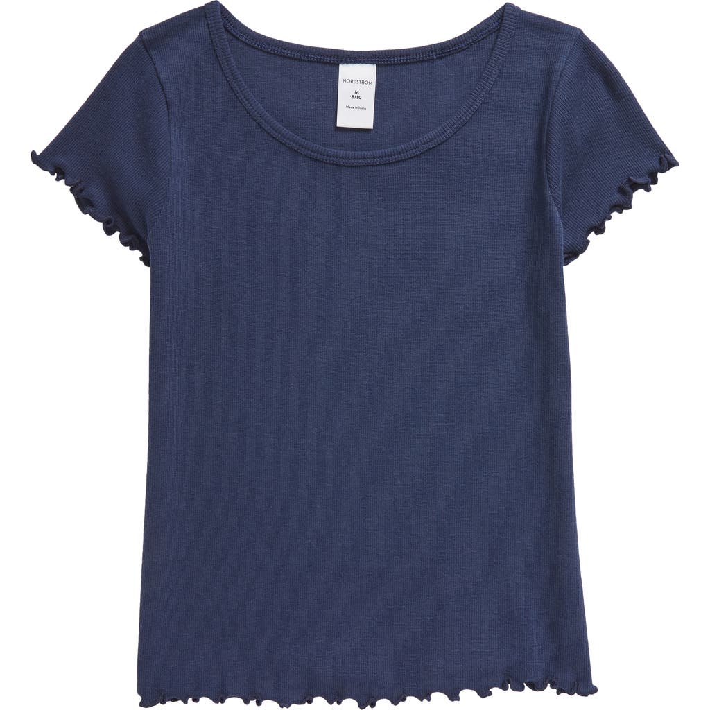 Nordstrom Kids' Ribbed T-shirt In Navy Peacoat