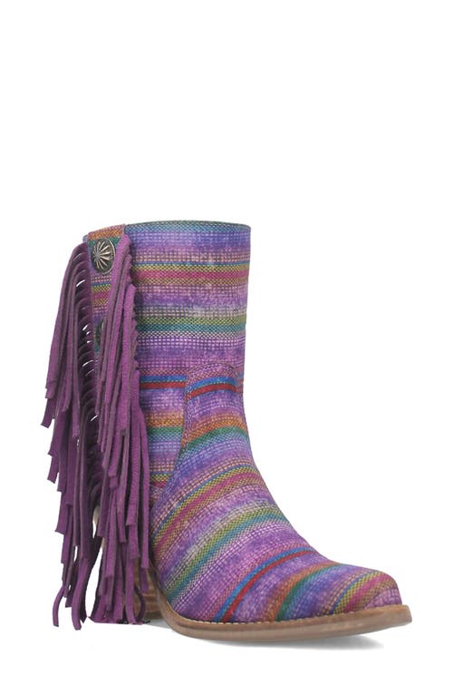 Shop Dingo Chili Pepper Fringe Bootie In Purple Multi