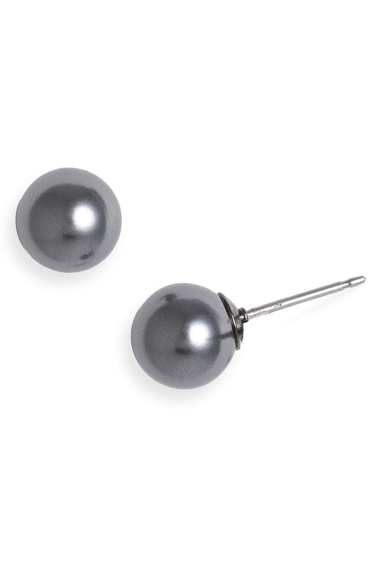 GIVENCHY Glass Pearl Stud Earrings, Main, color, 020
