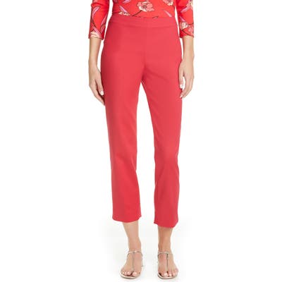 St. John Collection Audrey Stretch Micro Ottoman Capri Pants, Red