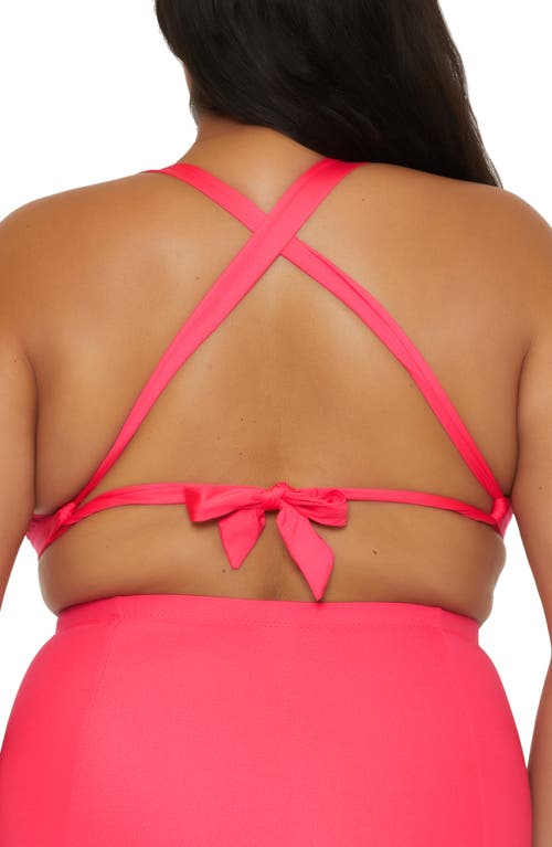 Shop Becca Tab Inset Bikini Top In Geranium