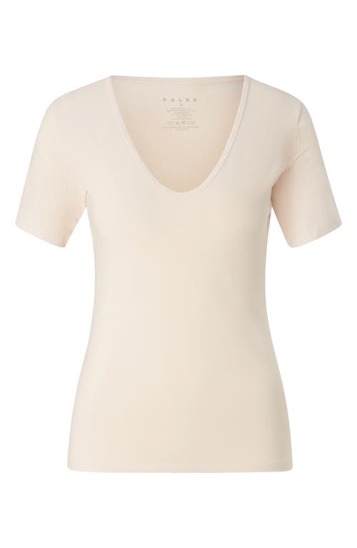 Shop Falke Daily Climate Control Cotton Blend T-shirt In Oatmeal