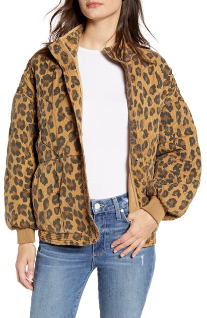 Blanknyc Leopard Print Quilted Jacket In Natural Attraction | ModeSens