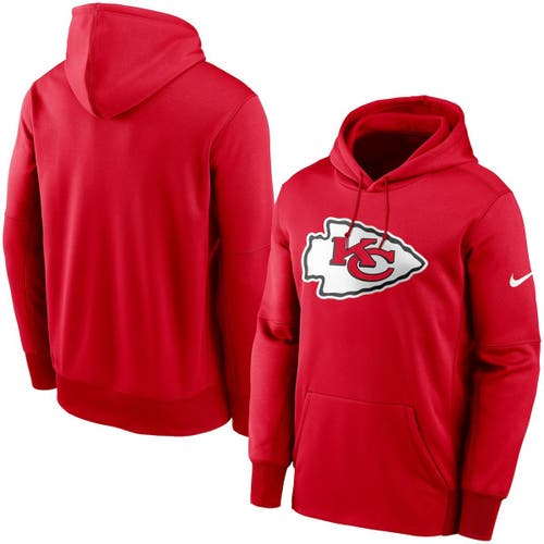 Men's Nike Red Kansas City Chiefs Fan Gear Primary Logo Therma Performance Pullover Hoodie