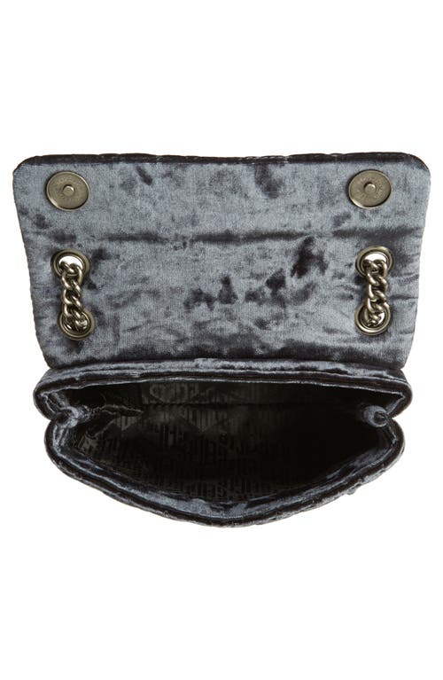 Kurt Geiger London Mini Brixton Velvet Shoulder Bag In Turquoise/aqua