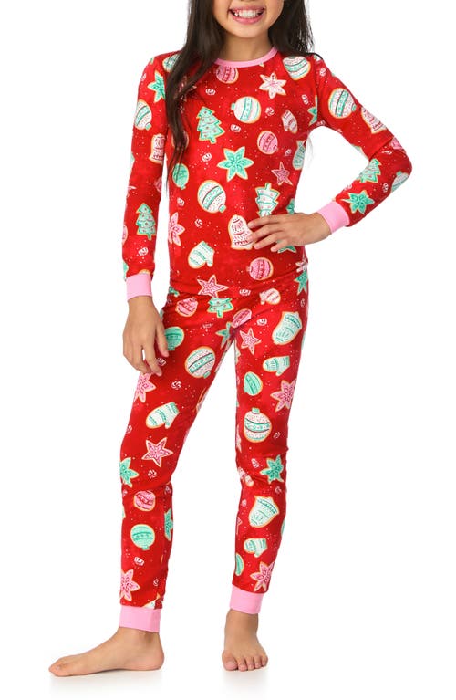 BEDHEAD PAJAMAS BEDHEAD PAJAMAS KIDS' FESTIVE PRINT FITTED TWO-PIECE PAJAMAS 