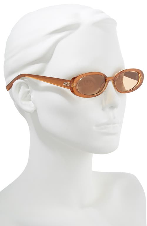 Shop Le Specs Outta Love 51mm Oval Sunglasses In Caramel