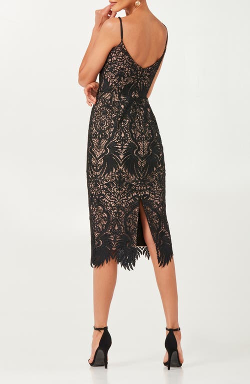 Helsi Claudia Lace Cocktail Midi Dress In Black