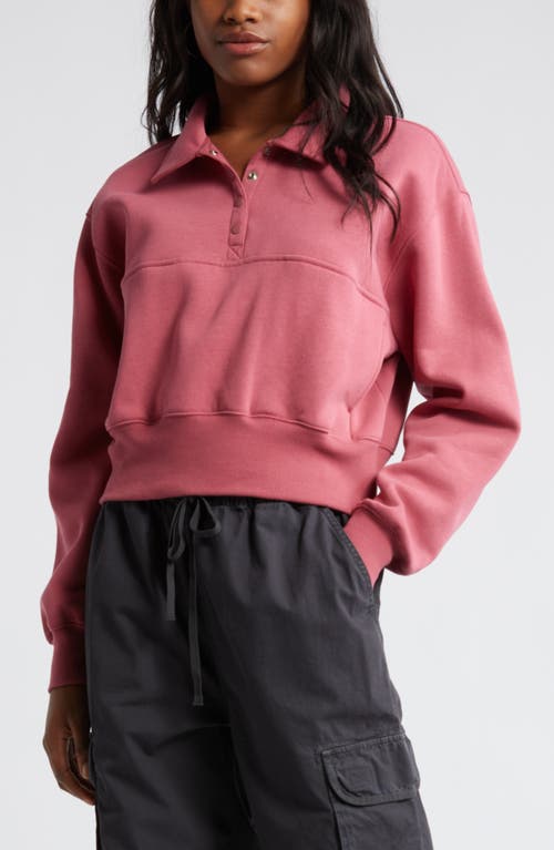 Shop Bp. Polo Fleece Sweatshirt In Pink Mauve