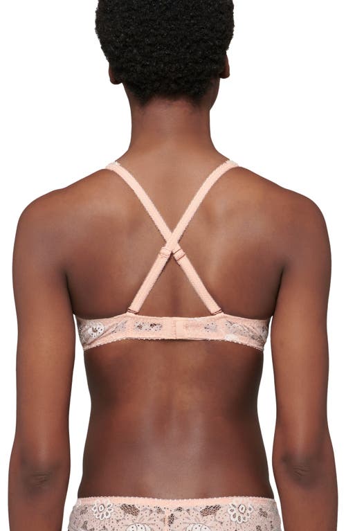 Shop Simone Perele Festive Triangle Underwire Plunge Bra In Ballet Pink