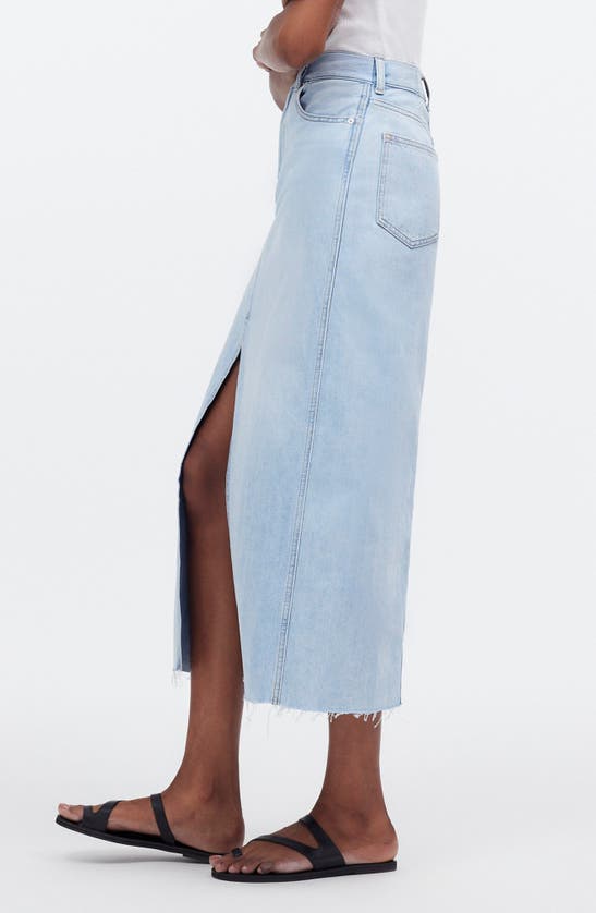 Shop Madewell The Rilee Denim Midi Skirt In Fitzgerald Wash