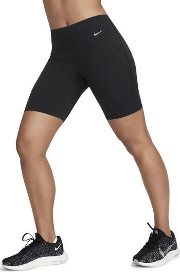 Nike Dri-Fit Girls Athletic Running Shorts Black w/ White Trim Youth XS  Lined. I