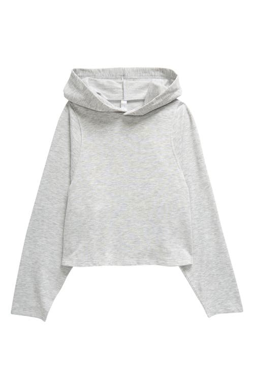 Zella Girl Kids' Terry Crop Hoodie In Grey Light Heather