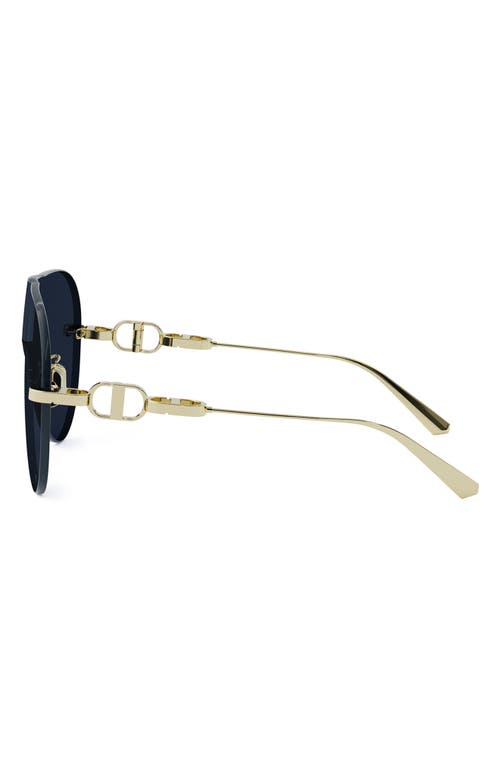 Shop Dior Cd Chain M2u Rimless Pilot Sunglasses In Shiny Gold Dh/blue