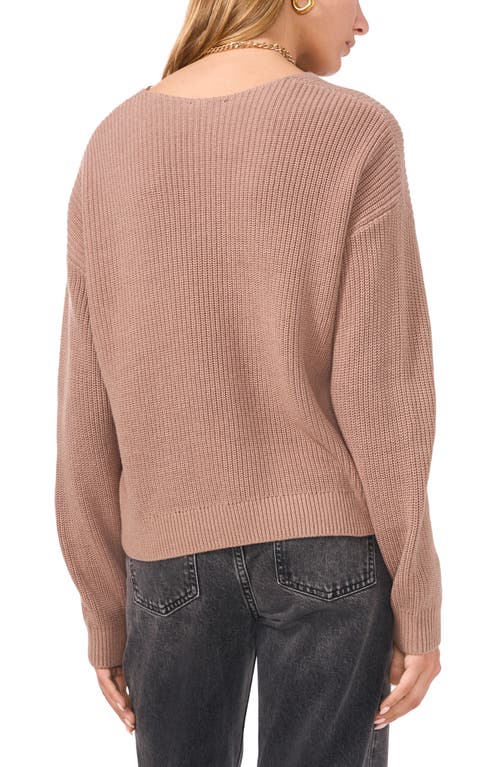 Shop 1.state Diagonal Rib V-neck Sweater In Taupe