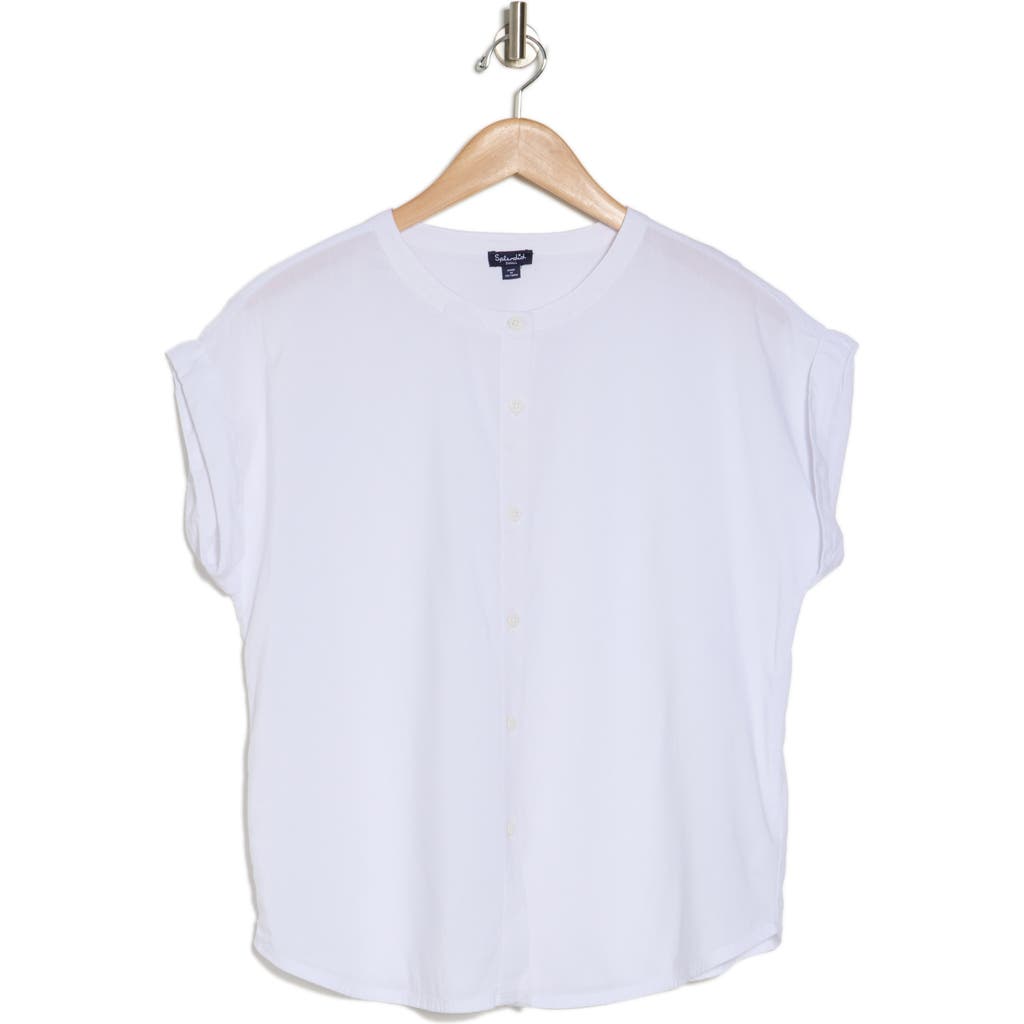Shop Splendid Provence Rolled Sleeve Button-up Top In White