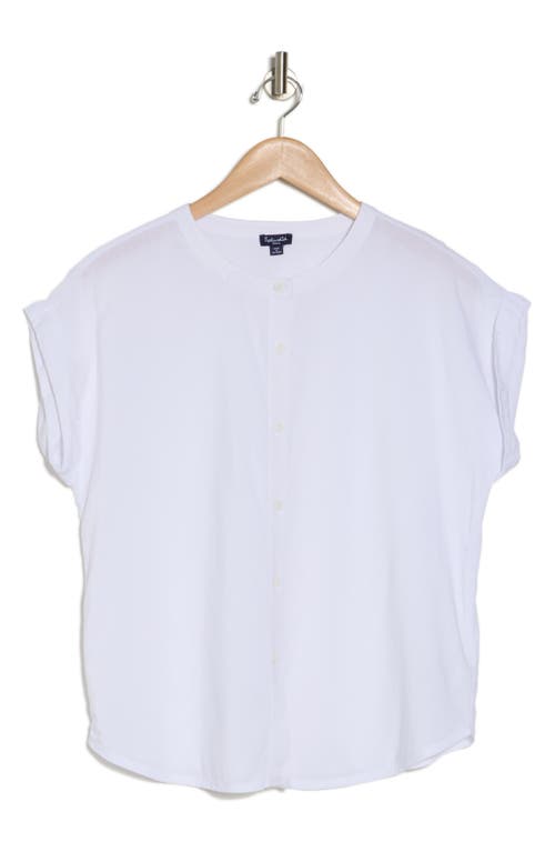 Shop Splendid Provence Rolled Sleeve Button-up Top In White