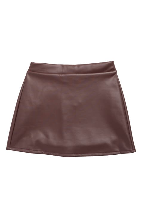 Kids' Faux Leather Pull-On Skirt (Big Kid)
