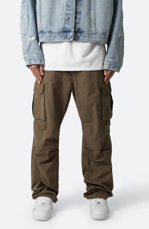 Shop Mnml Ultra Baggy Cotton Cargo Pants In Olive