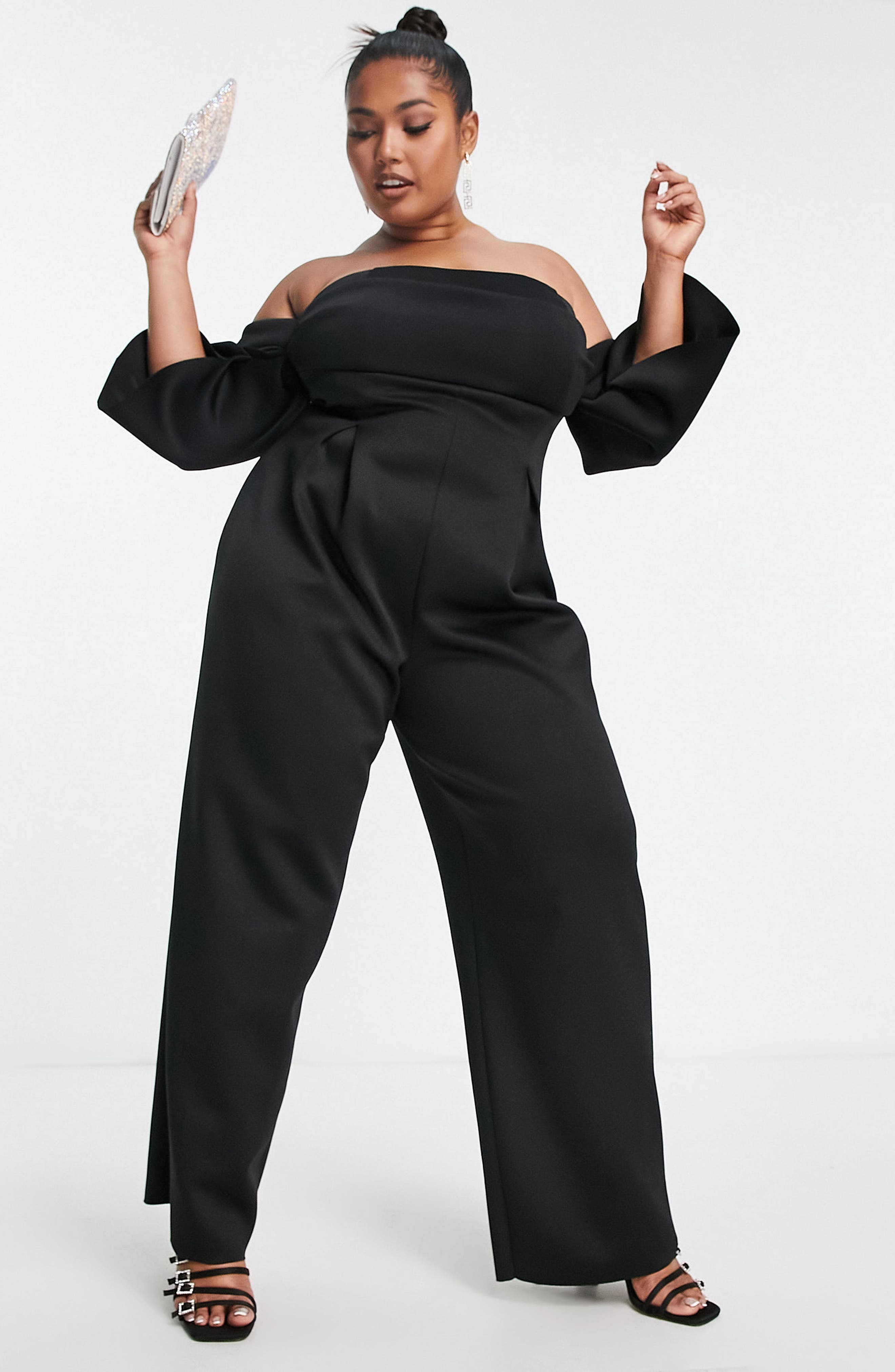 off shoulder jumpsuit long sleeve