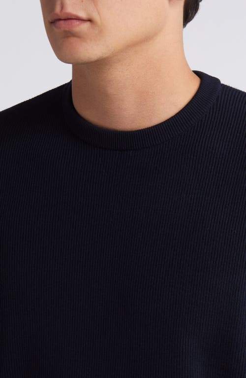 7 For All Mankind Luxe Performance Plus Crewneck Sweater In Navy