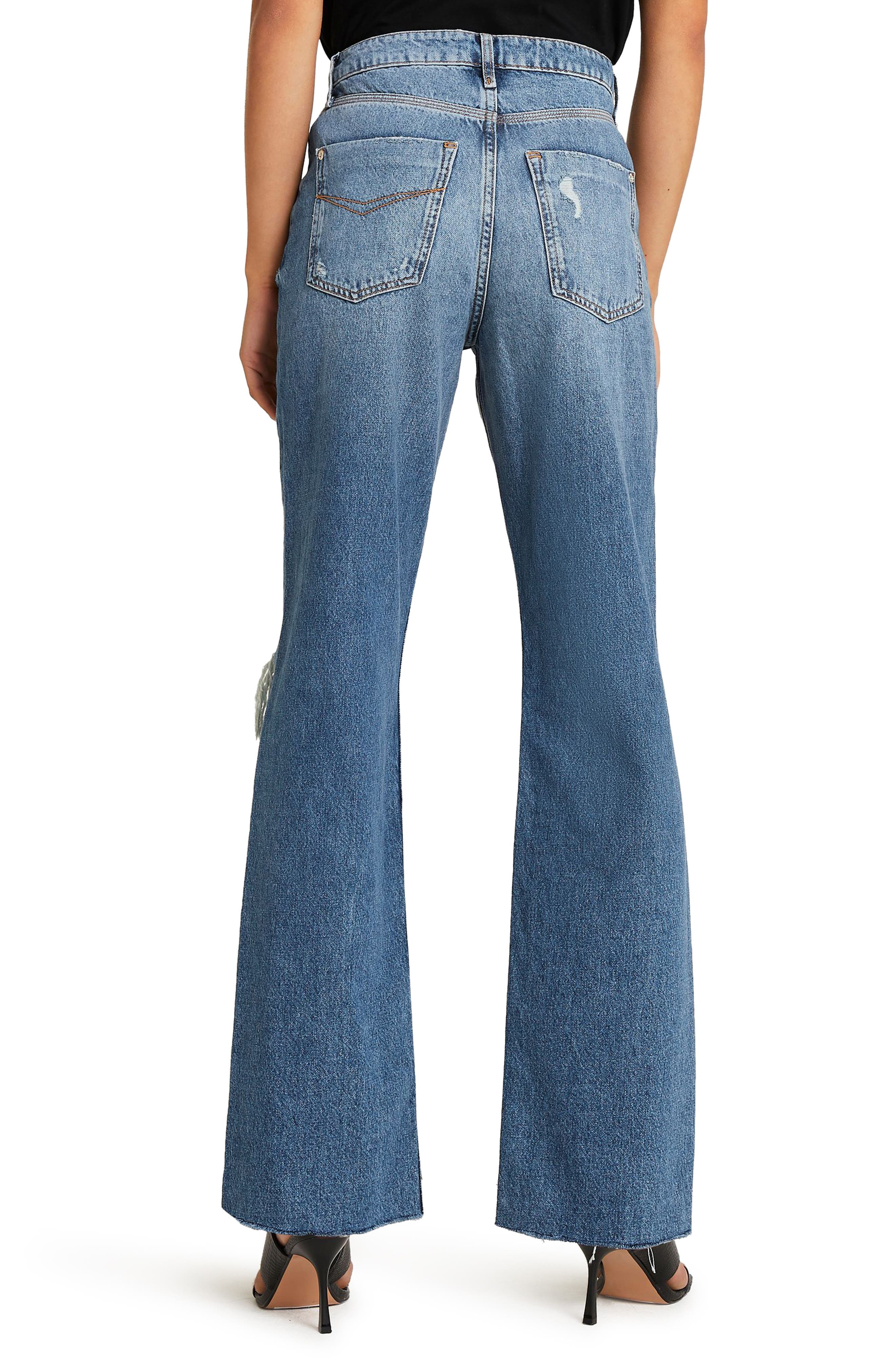 River Island '90s Ripped Flare Leg Jeans | Nordstrom