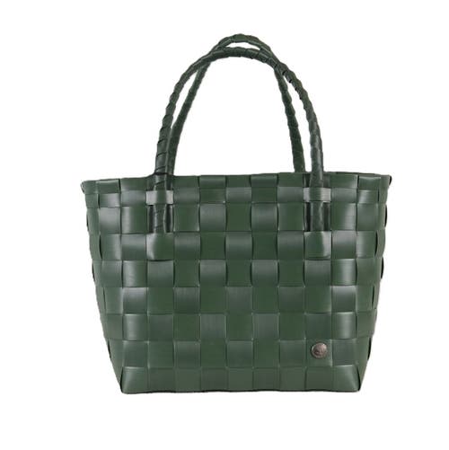Handed By Paris Recycled Plastic Tote Bag In Forest Green