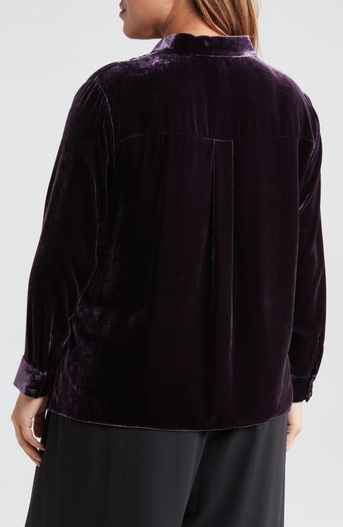 EILEEN FISHER EILEEN FISHER EASY RELAXED FIT VELVET BUTTON-UP SHIRT
