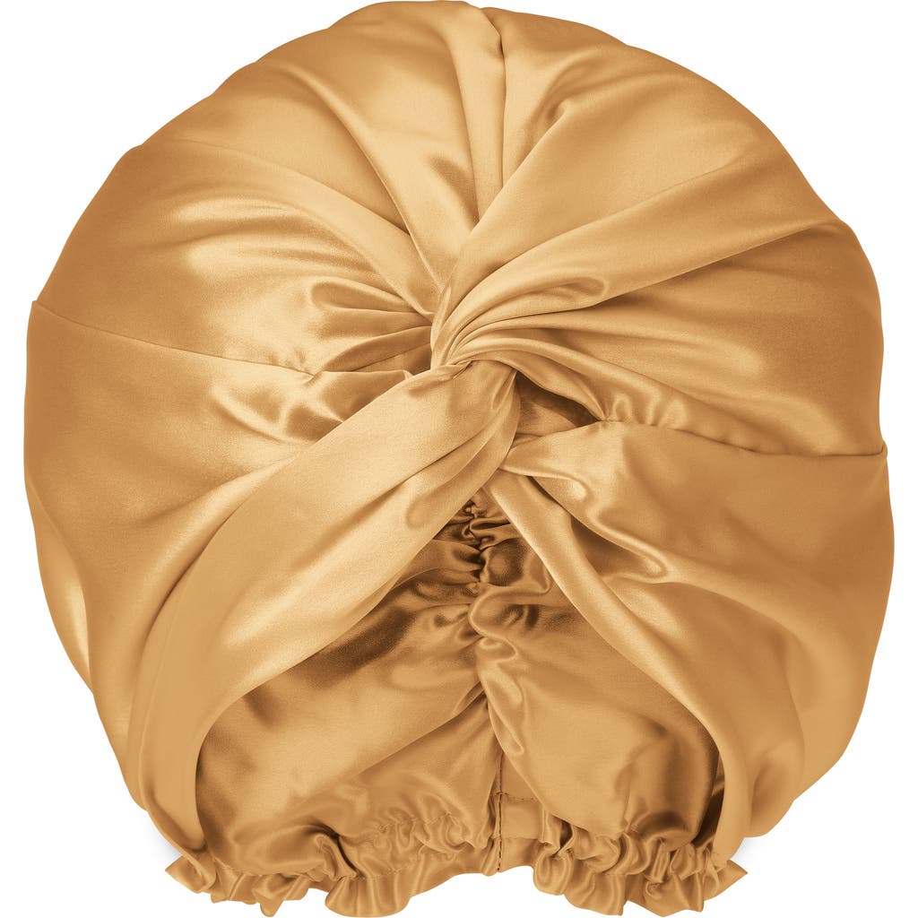 Blissy Mulberry Silk Hair Bonnet In Gold