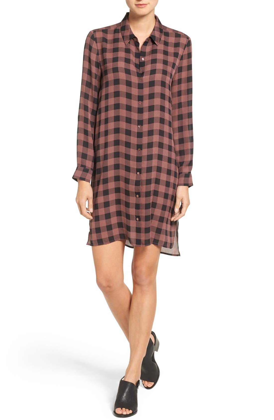 eileen fisher silk shirtdress