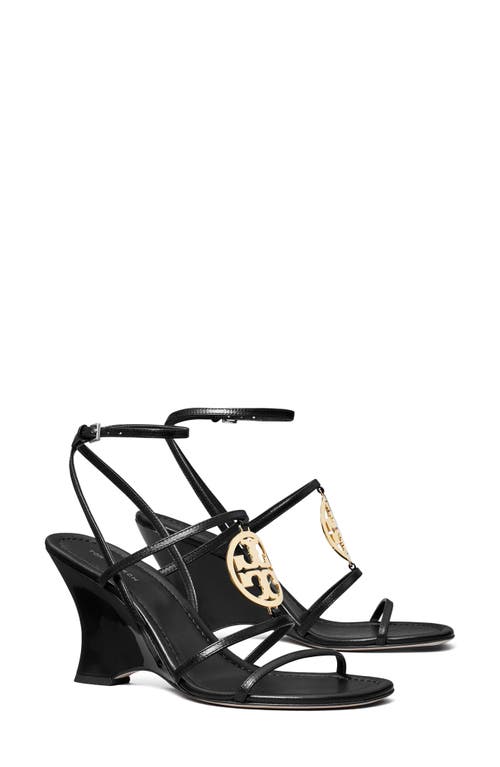 Shop Tory Burch Capri Miller Wedge Sandal In Perfect Black/gold