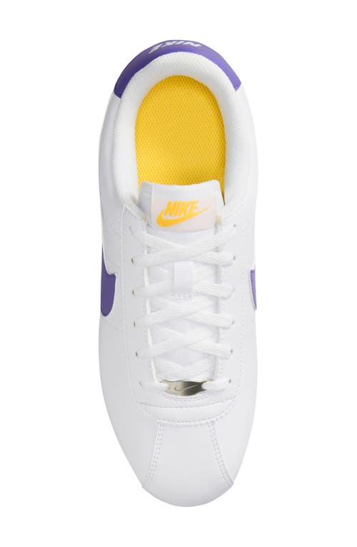 Nike Cortez Easyon Little Kids' Shoes In White/ Purple/ Varsity Maize