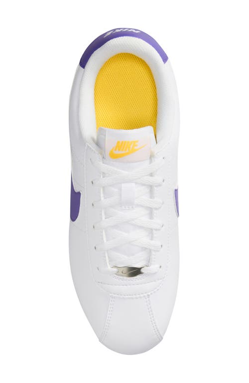 Shop Nike Cortez Sneaker In White/purple/varsity Maize