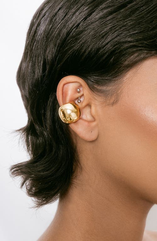 Ettika Plated Chunky Metal Cuff Earrings In Gold