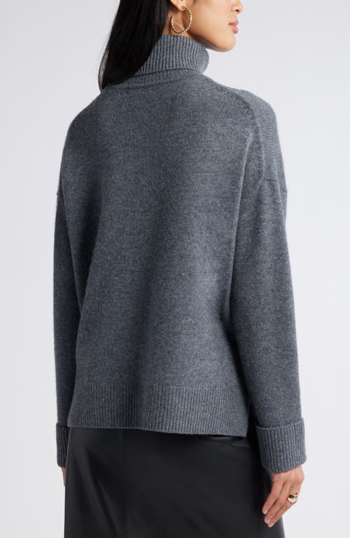 Shop Nordstrom Wool & Cashmere Turtleneck Sweater In Grey Dark Heather