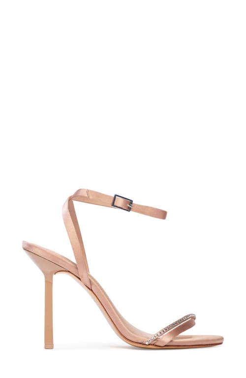 Shop Black Suede Studio Rumi 100 Ankle Strap Sandal In Old Rose Satin