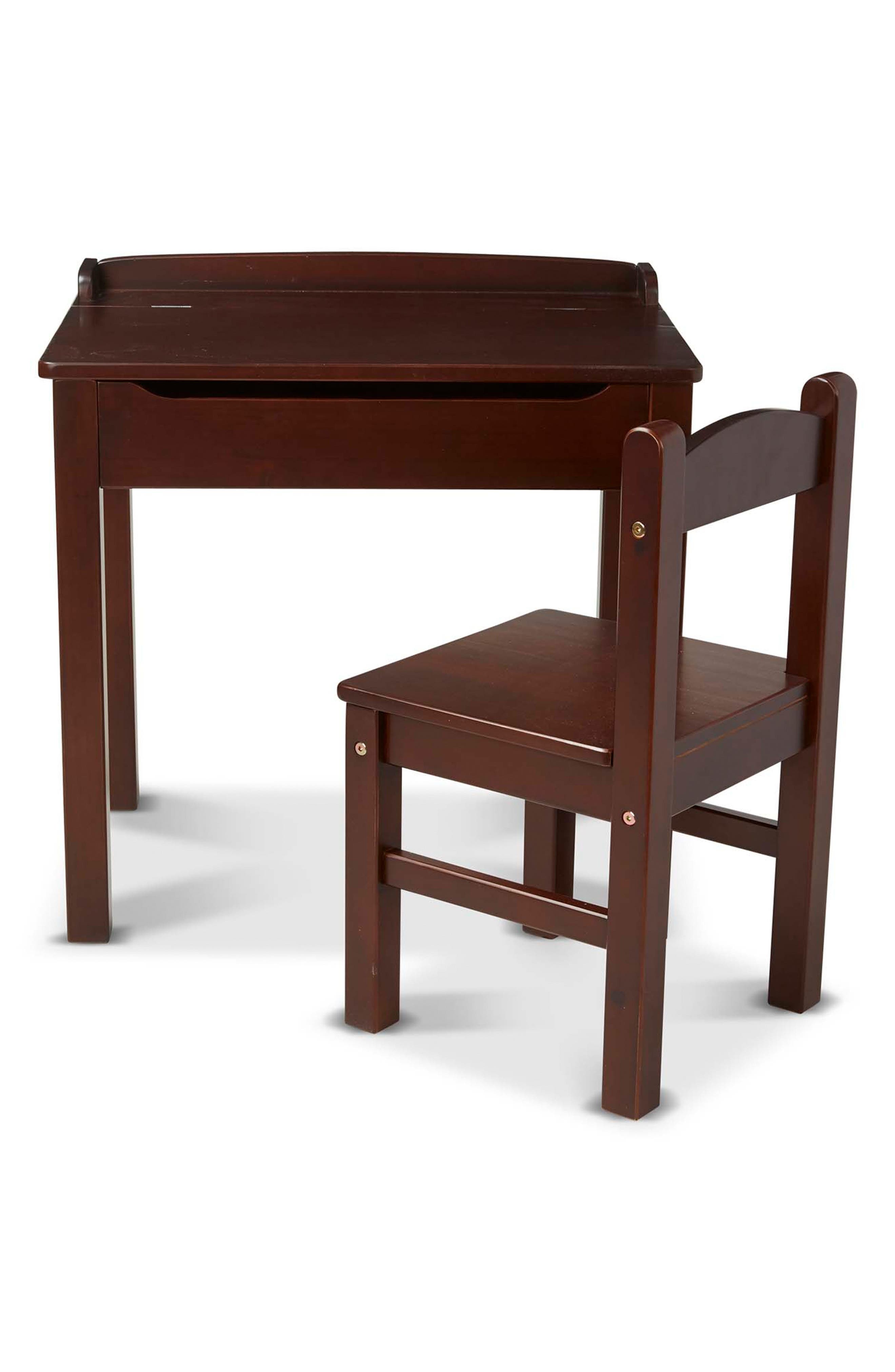 Wooden Lift-Top Desk & Chair - Espresso