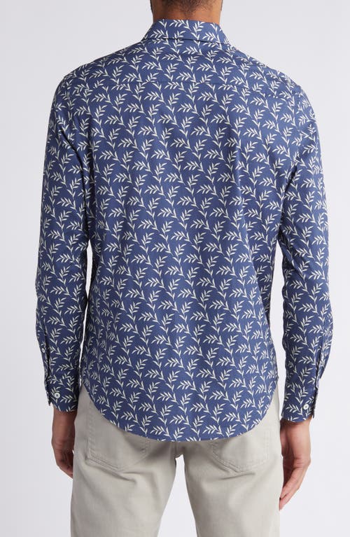 Shop Bugatchi Julian Print Stretch Cotton Button-up Shirt In Navy