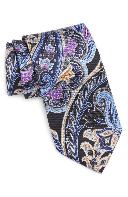 Shop Nordstrom Paisley Silk Tie In Black