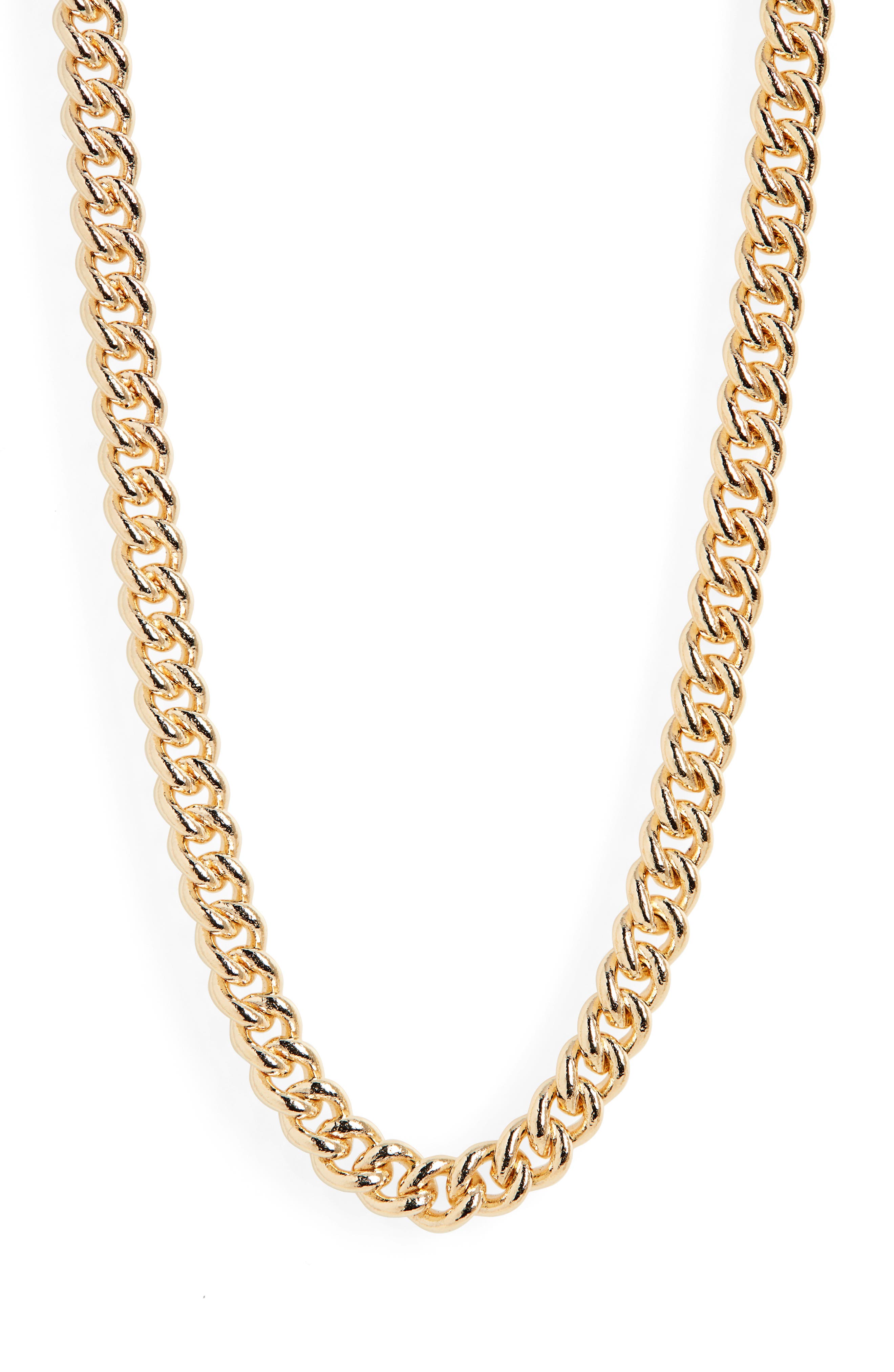 Laura Lombardi Curb Chain Necklace in Brass at Nordstrom, Size 18 In Us