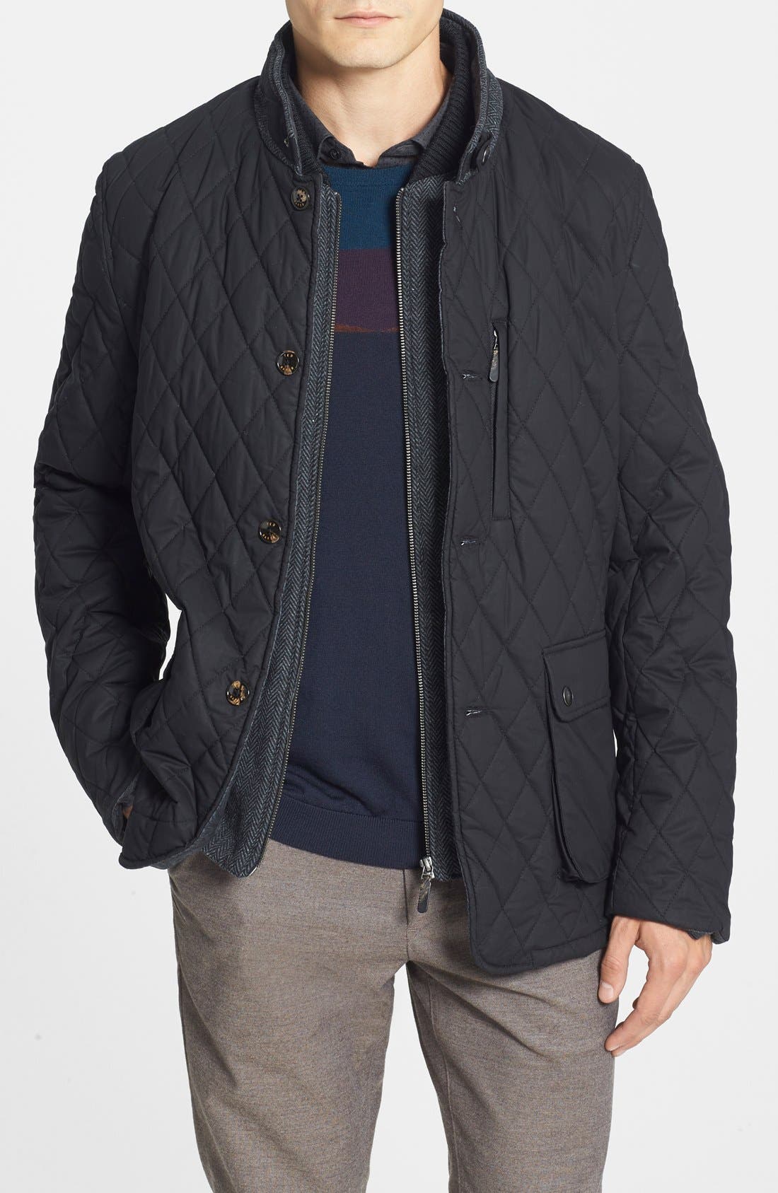 Ted Baker London 'Garyen' Diamond Quilted Jacket with Herringbone Liner